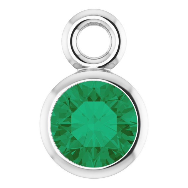 Lab-Grown Emerald Dangle, 3.5 mm x 5.5 mm
