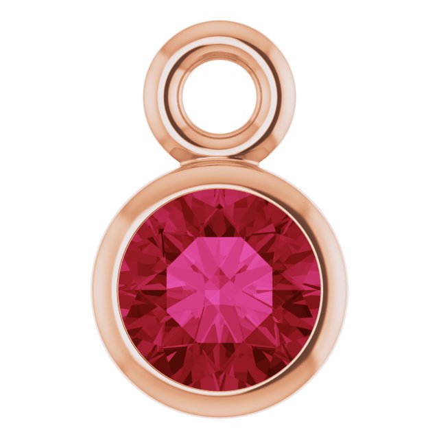 Lab-Grown Ruby Dangle, 3.5 mm x 5.5 mm