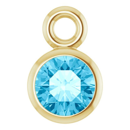 Natural Aquamarine Dangle, 3.5 mm x 5.5 mm