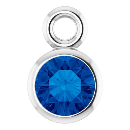 Lab-Grown Blue Sapphire Dangle, 3.5 mm x 5.5 mm