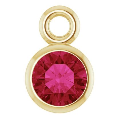 Lab-Grown Ruby Dangle, 3.5 mm x 5.5 mm