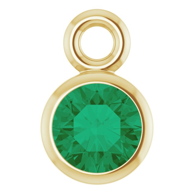 Lab-Grown Emerald Dangle, 3.5 mm x 5.5 mm