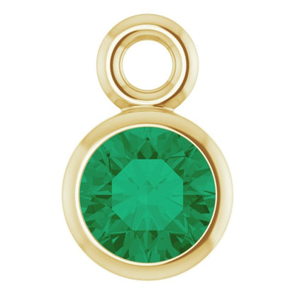 Lab-Grown Emerald Dangle, 3.5 mm x 5.5 mm