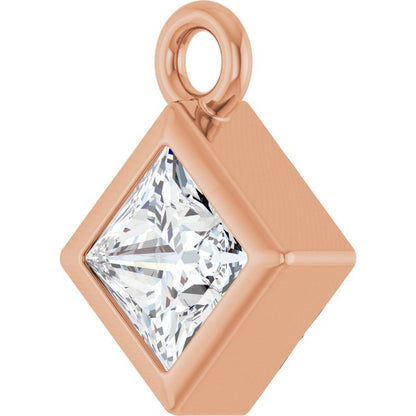 1/6 CT Natural Diamond Dangle, 5.5 mm x 5.5 mm