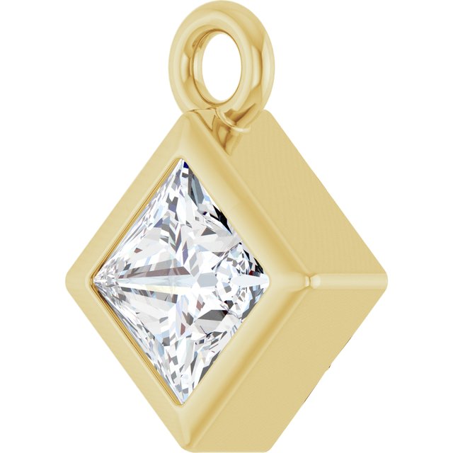 1/6 CT Lab-Grown Diamond Dangle, 5.5 mm x 5.5 mm
