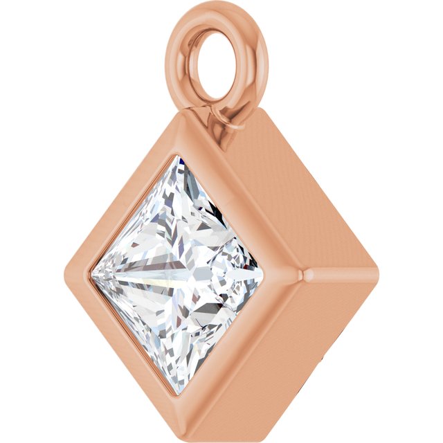 1/6 CT Lab-Grown Diamond Dangle, 5.5 mm x 5.5 mm