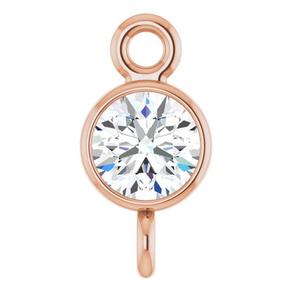 1/8 CT Natural Diamond Link, 3.9 mm x 7.7 mm, Round Bezel-Set
