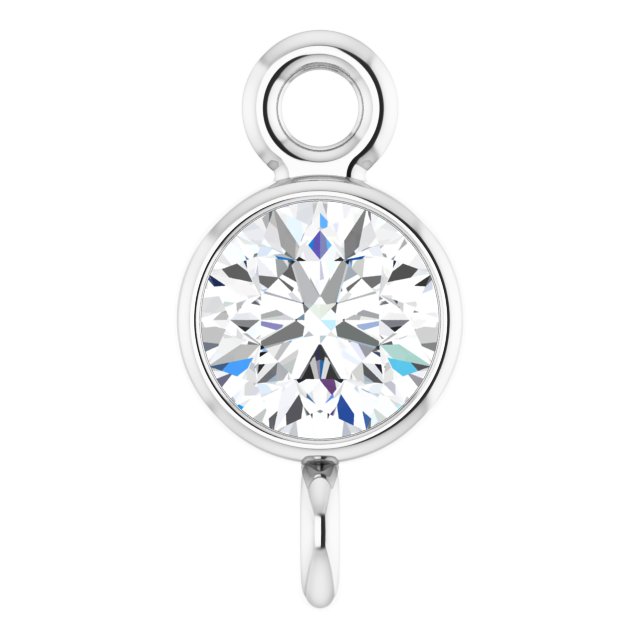 1/8 CT Natural Diamond Link, 3.9 mm x 7.7 mm, Round Bezel-Set