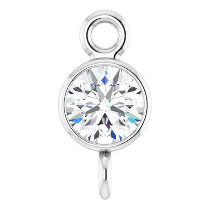 1/8 CT Natural Diamond Link, 3.9 mm x 7.7 mm, Round Bezel-Set