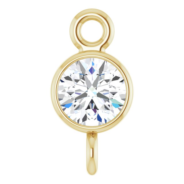 1/8 CT Natural Diamond Link, 3.9 mm x 7.7 mm, Round Bezel-Set