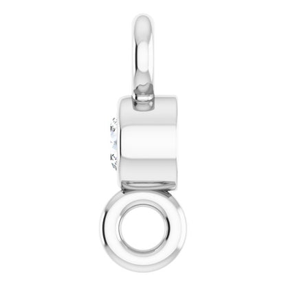 .02 CT Natural Diamond Link, 2.3 mm x 6.1 mm, Round Bezel-Set