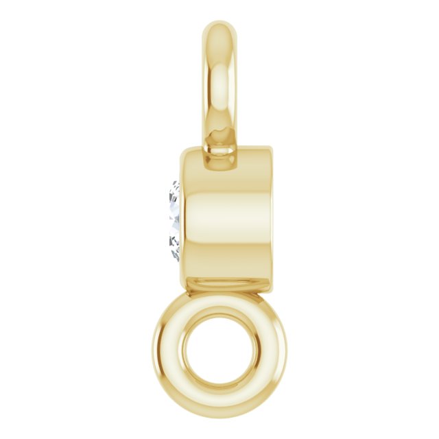 .02 CT Natural Diamond Link, 2.3 mm x 6.1 mm, Round Bezel-Set