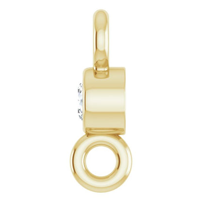 .02 CT Natural Diamond Link, 2.3 mm x 6.1 mm, Round Bezel-Set