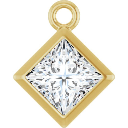3/8 CT Natural Diamond Dangle, 7 mm x 7 mm