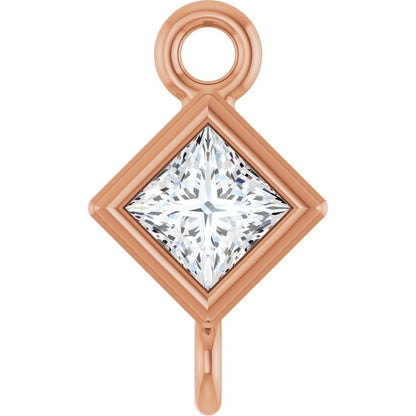 1/10 CT Natural Diamond Link, 4.75 mm x 4.75 mm, Square Bezel-Set