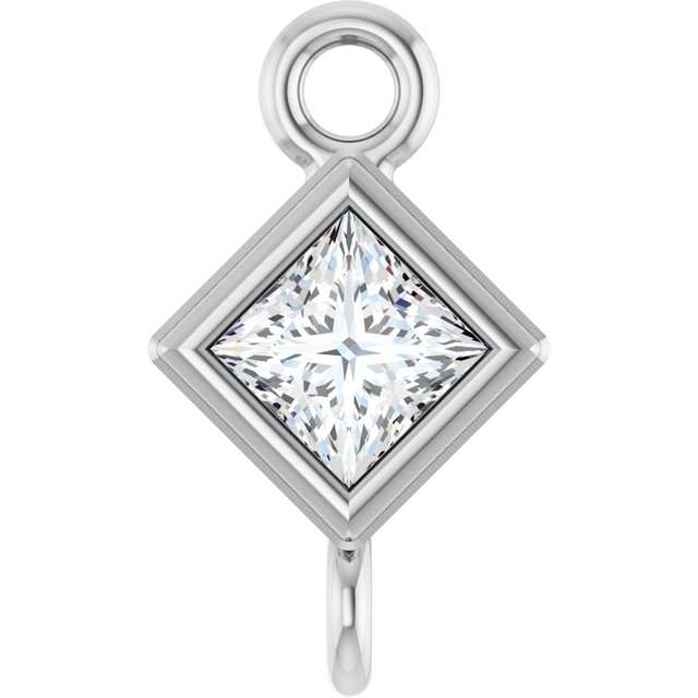 1/10 CT Natural Diamond Link, 4.75 mm x 4.75 mm, Square Bezel-Set