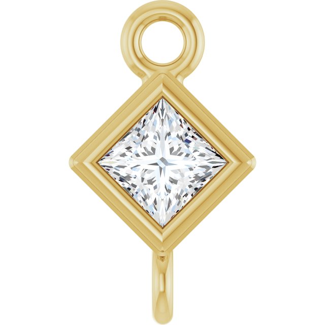 1/10 CT Natural Diamond Link, 4.75 mm x 4.75 mm, Square Bezel-Set