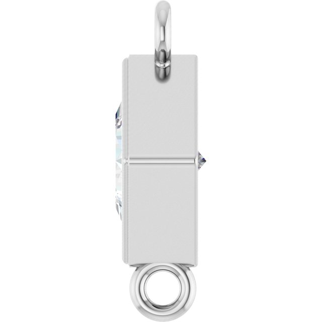 3/8 CT Natural Diamond Link, 7 mm x 7 mm, Square Bezel-Set