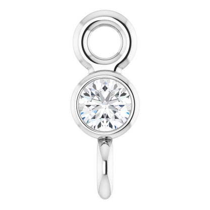 .02 CT Natural Diamond Link, 2.3 mm x 6.1 mm, Round Bezel-Set