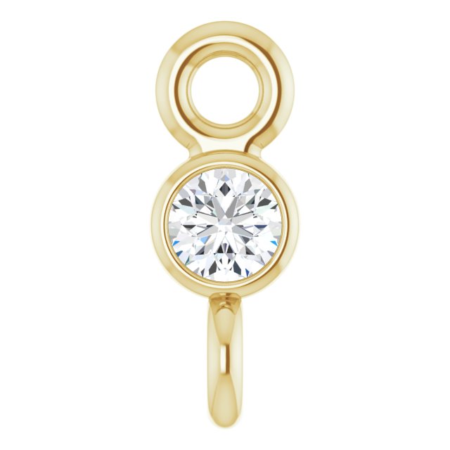 .02 CT Natural Diamond Link, 2.3 mm x 6.1 mm, Round Bezel-Set