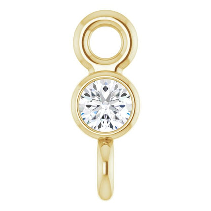 .02 CT Natural Diamond Link, 2.3 mm x 6.1 mm, Round Bezel-Set