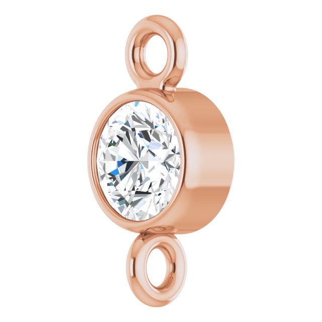 1/8 CT Natural Diamond Link, 3.9 mm x 7.7 mm, Round Bezel-Set