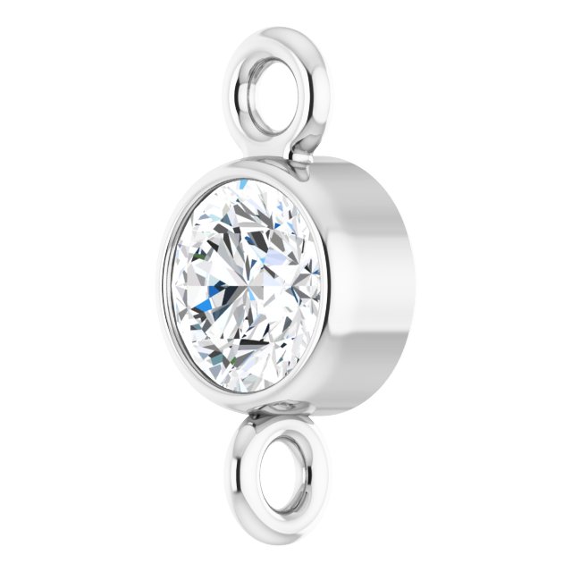 1/8 CT Natural Diamond Link, 3.9 mm x 7.7 mm, Round Bezel-Set