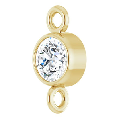 1/8 CT Natural Diamond Link, 3.9 mm x 7.7 mm, Round Bezel-Set