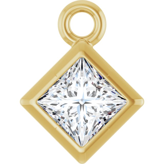 1/6 CT Lab-Grown Diamond Dangle, 5.5 mm x 5.5 mm