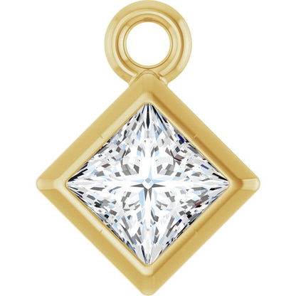 1/6 CT Natural Diamond Dangle, 5.5 mm x 5.5 mm