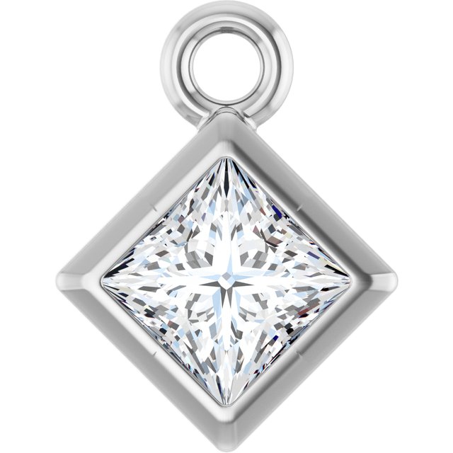 1/6 CT Lab-Grown Diamond Dangle, 5.5 mm x 5.5 mm