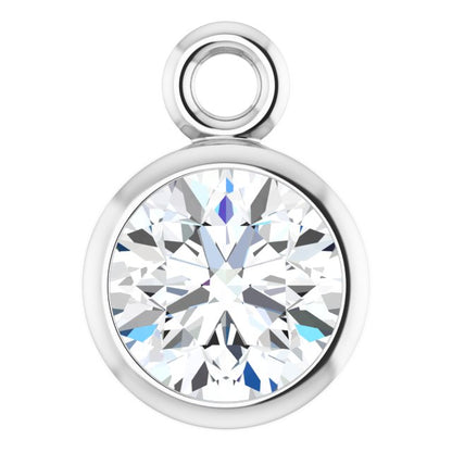 1/4 CT Lab-Grown Diamond Bezel-Set Dangle, 4.8 mm x 6.7 mm