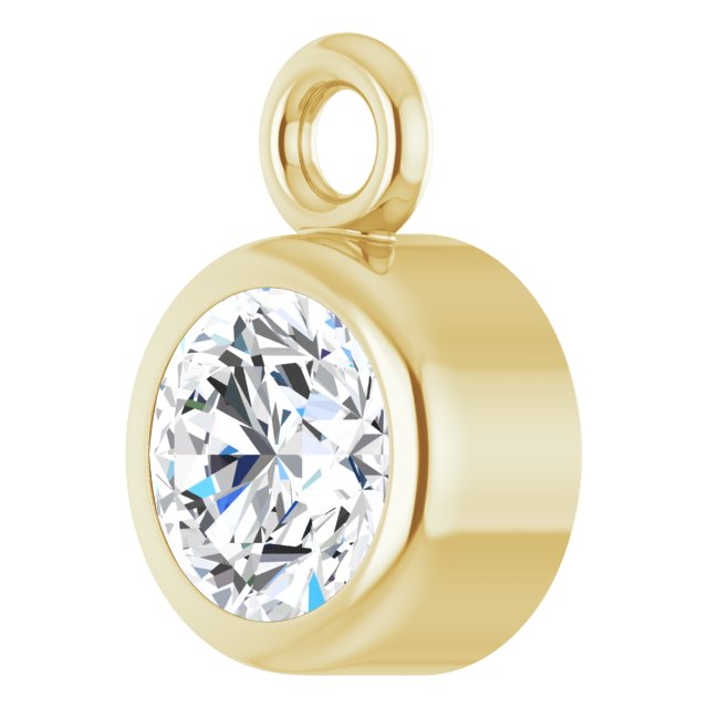 1/6 CT Lab-Grown Diamond Bezel-Set Dangle, 4.2 mm x 6.1 mm
