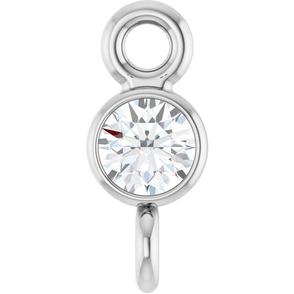 .05 CT Natural Diamond Link, 2.7 mm x 6.6 mm, Round Bezel-Set