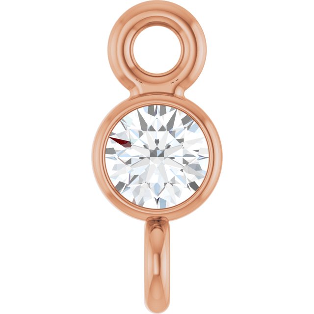 .05 CT Natural Diamond Link, 2.7 mm x 6.6 mm, Round Bezel-Set