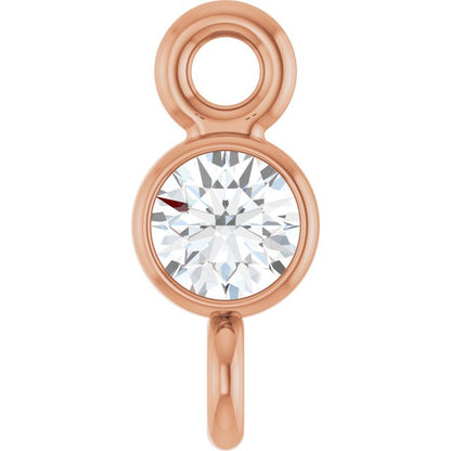.05 CT Natural Diamond Link, 2.7 mm x 6.6 mm, Round Bezel-Set