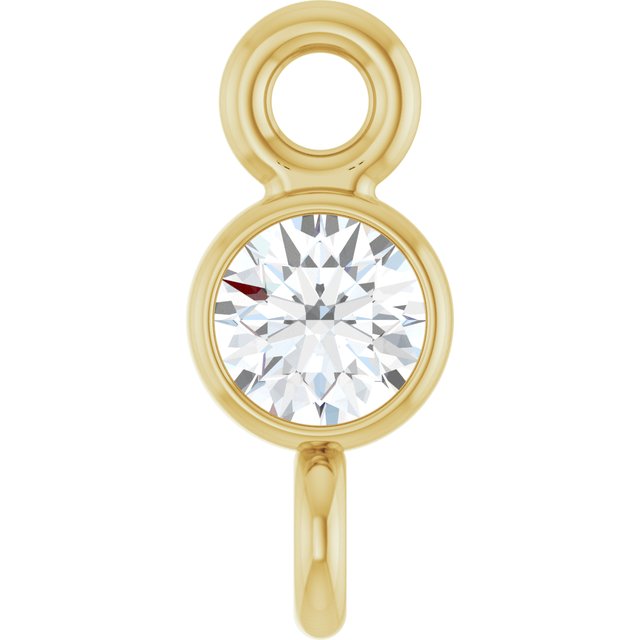 .05 CT Natural Diamond Link, 2.7 mm x 6.6 mm, Round Bezel-Set