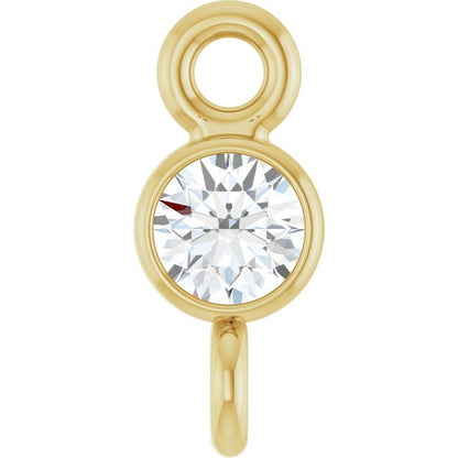 .05 CT Natural Diamond Link, 2.7 mm x 6.6 mm, Round Bezel-Set