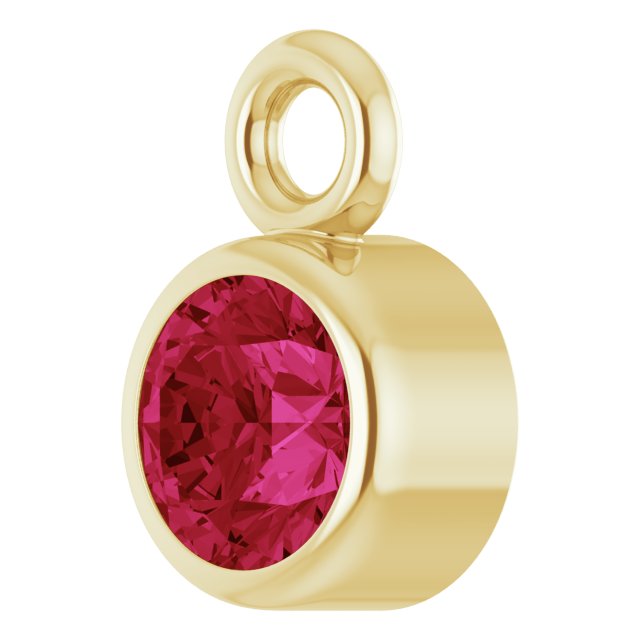 Lab-Grown Ruby Dangle, 3.5 mm x 5.5 mm