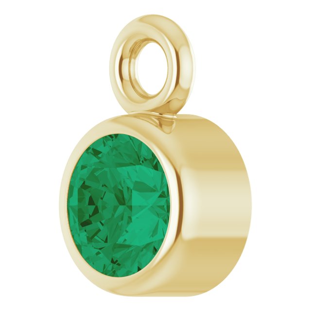 Lab-Grown Emerald Dangle, 3.5 mm x 5.5 mm