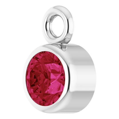 Lab-Grown Ruby Dangle, 3.5 mm x 5.5 mm