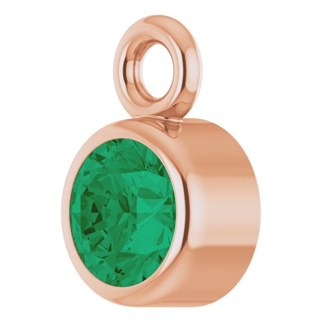 Lab-Grown Emerald Dangle, 3.5 mm x 5.5 mm