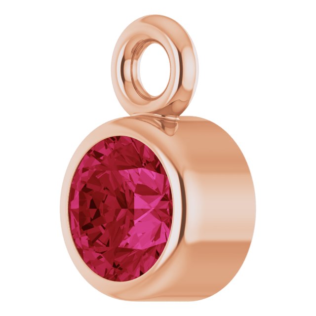 Lab-Grown Ruby Dangle, 3.5 mm x 5.5 mm