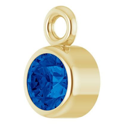 Lab-Grown Blue Sapphire Dangle, 3.5 mm x 5.5 mm
