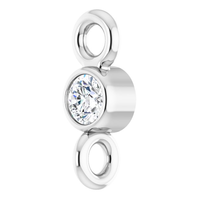 .02 CT Natural Diamond Link, 2.3 mm x 6.1 mm, Round Bezel-Set
