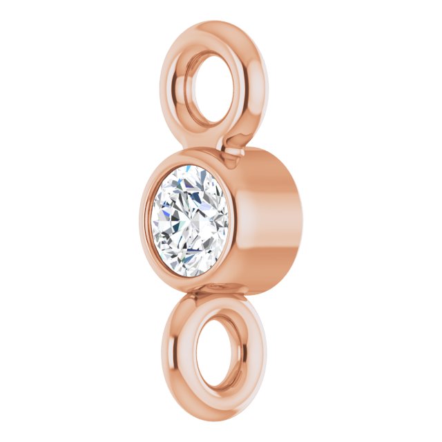 .02 CT Natural Diamond Link, 2.3 mm x 6.1 mm, Round Bezel-Set