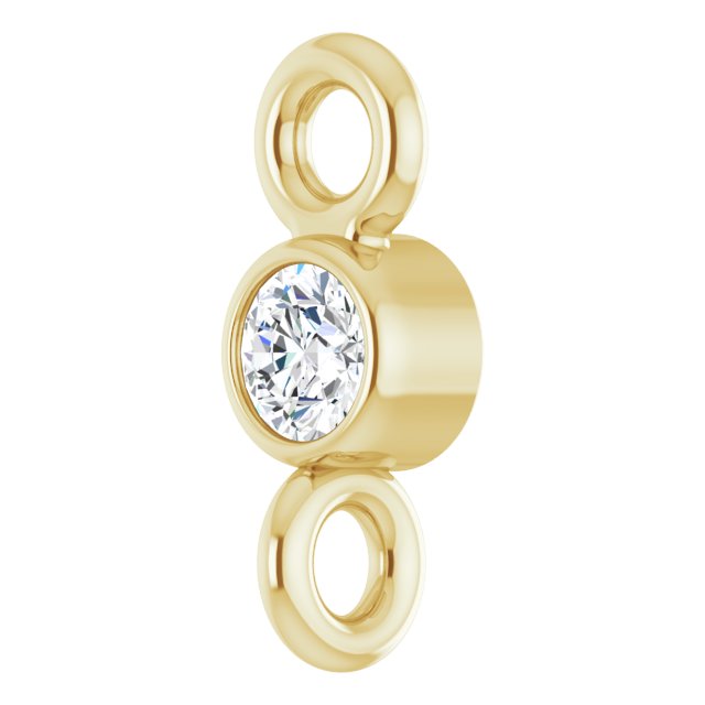 .02 CT Natural Diamond Link, 2.3 mm x 6.1 mm, Round Bezel-Set
