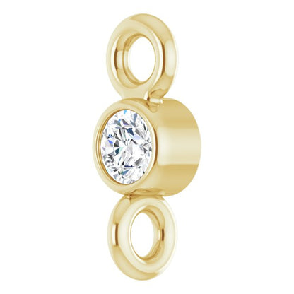 .02 CT Natural Diamond Link, 2.3 mm x 6.1 mm, Round Bezel-Set