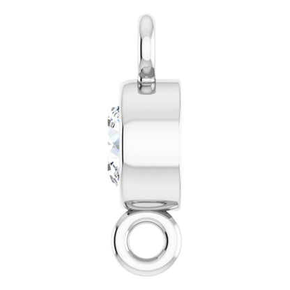 1/8 CT Natural Diamond Link, 3.9 mm x 7.7 mm, Round Bezel-Set