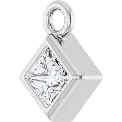 1/10 CT Natural Diamond Dangle, 4.75 mm x 4.75 mm